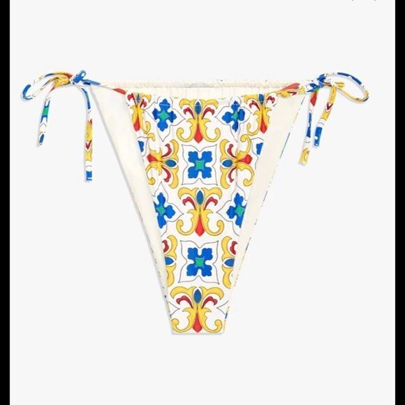 Pearl Multi Tile Ruched String Bikini Bottom - Picture 4 of 7